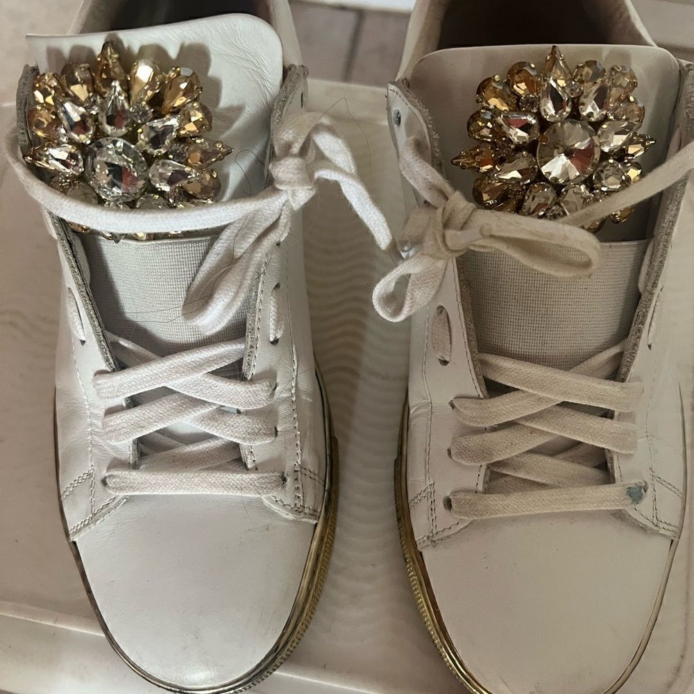 Stokton made in Italy Swarovski crystal sneakers bling diamond shoes rhinestone